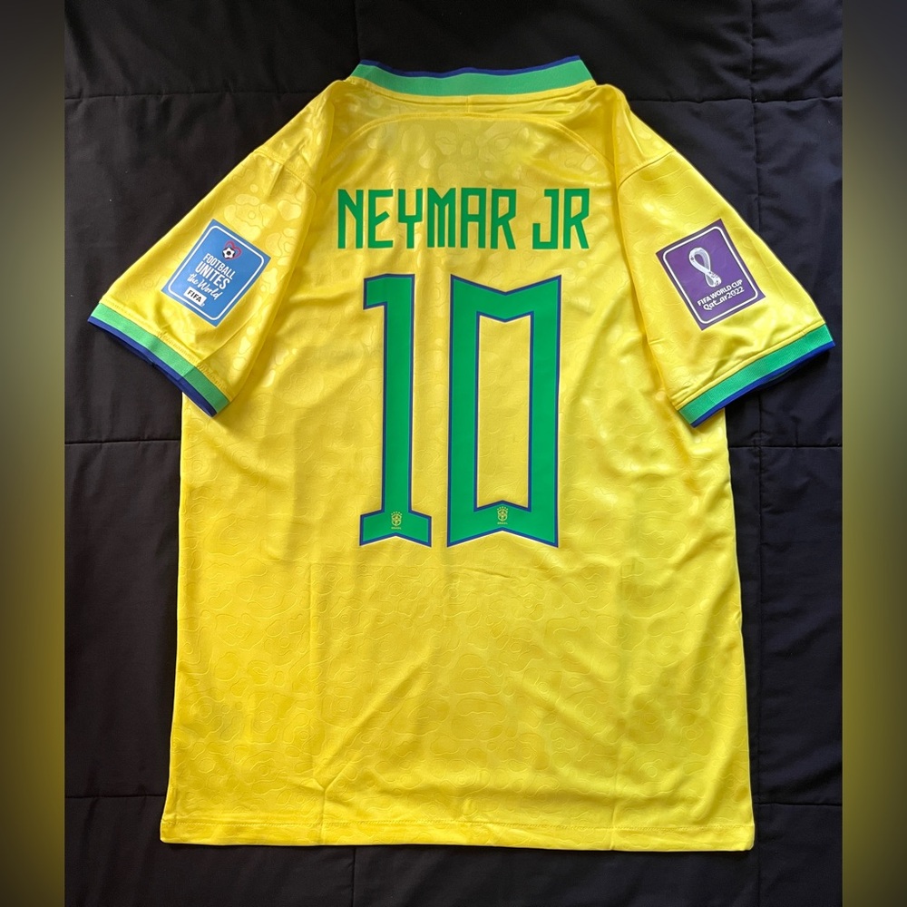 Neymar Jr #10 Brazil 2022 World Cup Jersey Yellow Home Kit